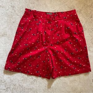 Liz Claiborn | Liz Golf | Size 12 Red Golf Print Pleated Shorts